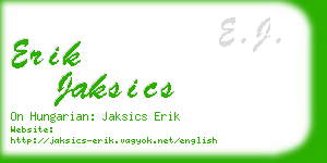 erik jaksics business card